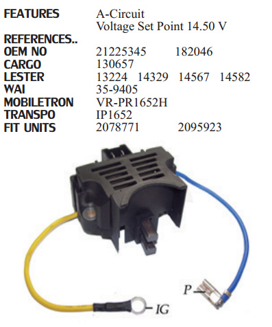 UTM RV1652A - Регулятор генератора для Ford