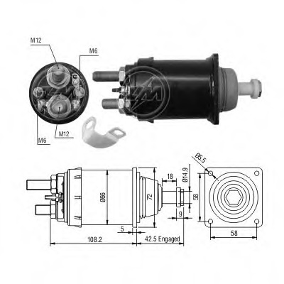 Zm ZM835 - Втягуюче реле стартера для Bosch